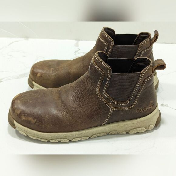 Carolina Women's Aluminum Toe brown work leather Boots oil & slip resistant 6.5 - Picture 2 of 15